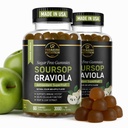 Soursop Leaves & Soursop Fruit Gummies - 3000 mg Soursop Extract - 2 Pack Graviola Supplement - Soursop Fruit and Leaf - 120ct - Sokeriton - Gluteeniton ...