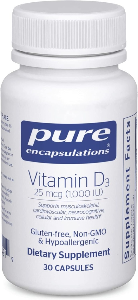 D3-vitamiinin 25 mikrog (1 000 IU) - lisänä Bone, Joint, Breast, Heart, Colon & Immuuniterveys - Premium D - 30 kapselia