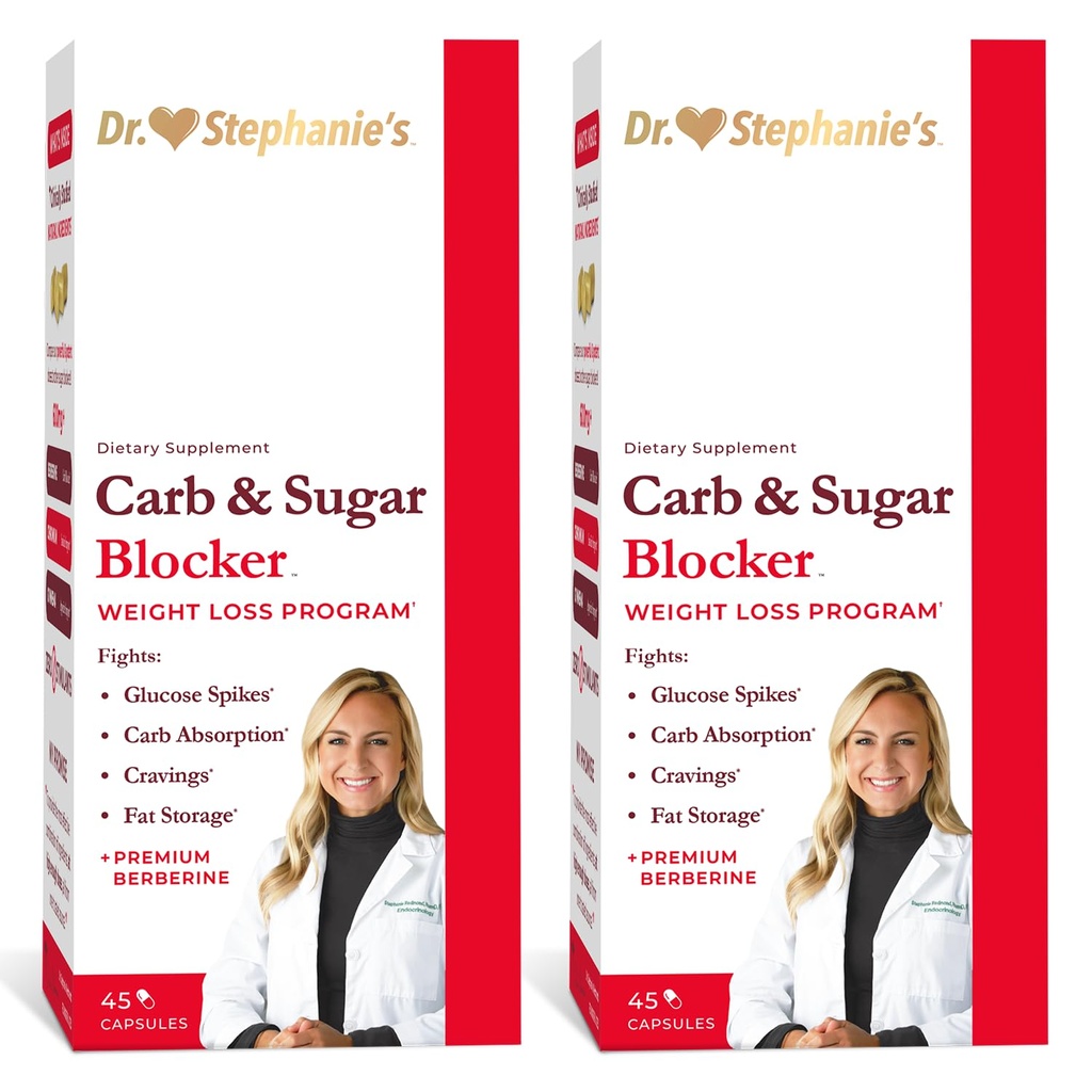 Dr. Stephanie's Mealtime Carb & Sugar Blocker - Vähentää Digested Carbs & Sugars, Stimulant-free (2 Pack)