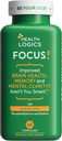Terveys Logiikka Focus! - Aivolisä muistille, selkeys, keskittyminen Choline, Ginkgo Biloba, Alpha GPC, Fosfatidyyliseriini, Bacopa Monnieri l 60 kapselia l ei-GMO