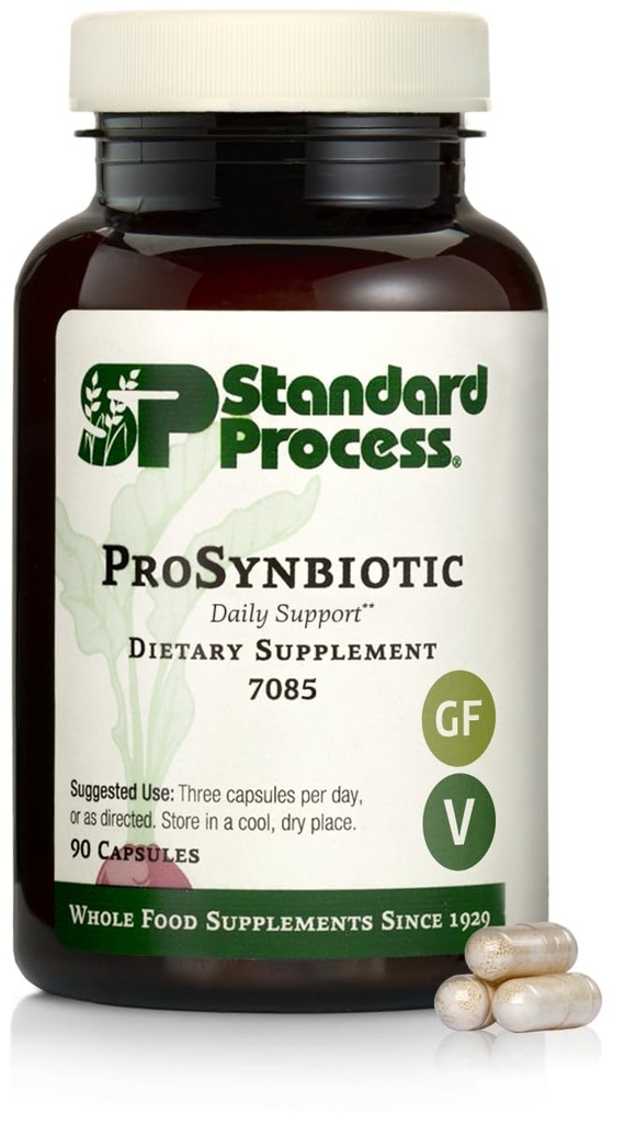 Standard ProSynbiootti - Koko ruoka Bowel, Immuunituki, Digestio ja digestiivinen terveys Bifidobacterium, Chicory Root, Lactobacillus Acidophilus, ja inuliini - kasvissyöjä - 90 kapselia