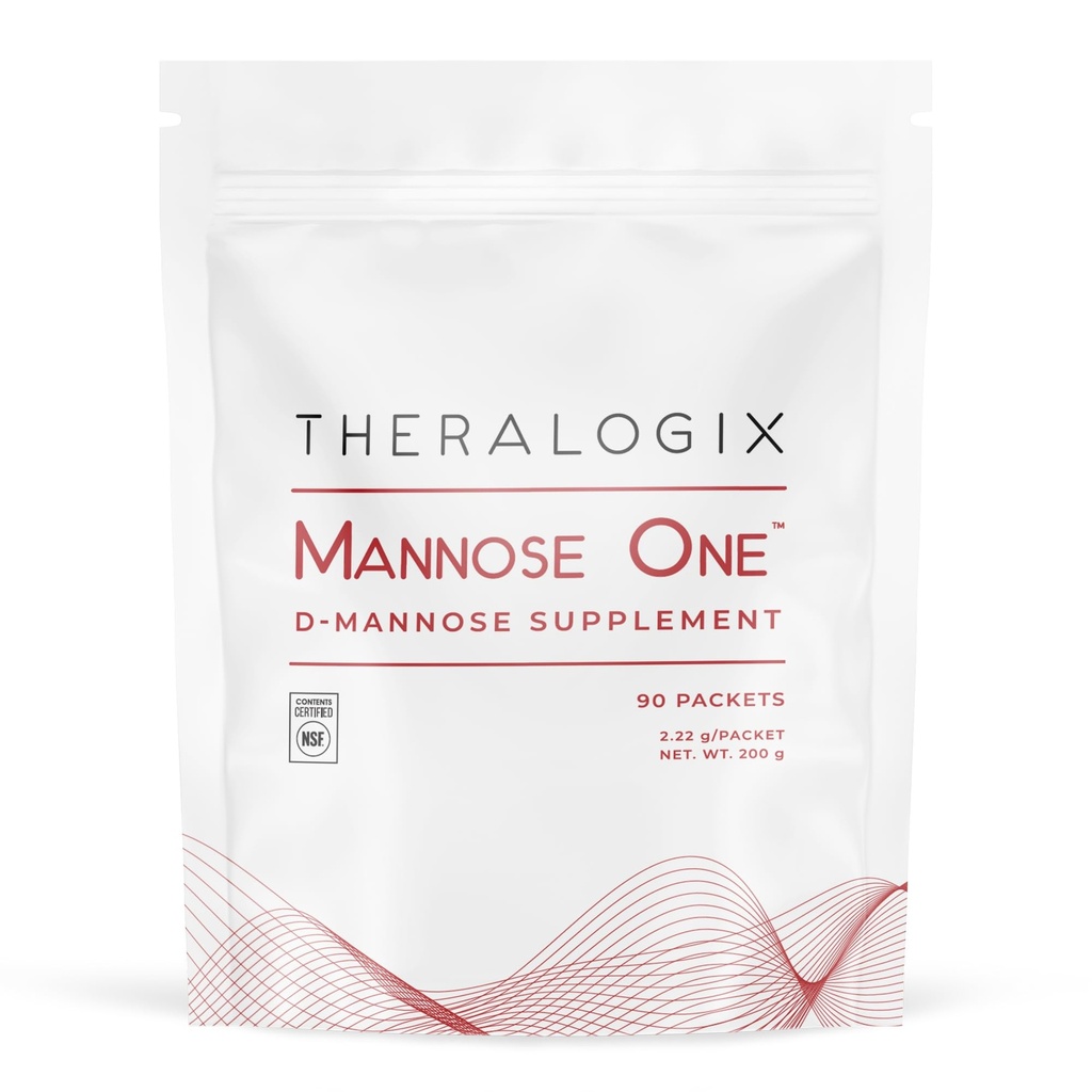 Theralogix Mannose One D-Mannose Powder - 90 päivän toimitus - tukee virtsateiden terveys 2000 mg D-Mannose* - NSF Certified - 90 Packets