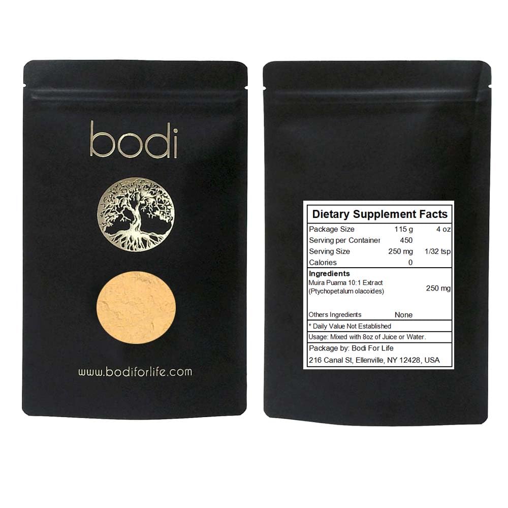 Bodi: Muira Puama Powder | 4oz till 5lb | 100% Pure Natural Hand Crafted (4 oz)