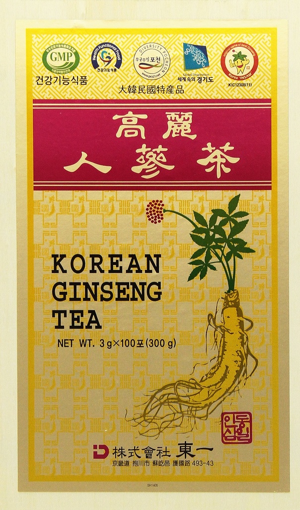 Koreanska Ginseng Tea i Wood Case 0.10oz (3g) x 100 Packets