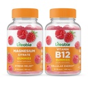 Livlig magnesium + Vitamin B12, Gummies Bundle - Stor smak, vitamintillskott, Gluten Free, GMO Free, Chewable Gummy