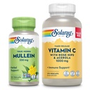 SOLARAY-vitamiini C 1000 mg ja Mullein Leaf Wellness Bundle - Aikavapautus C-vitamiinin täydentää ja Müllein-kapselit, perinteisesti käytetty hyvinvointi tuki - Vegan, 60 päivän takuu, 275/100 VegCaps