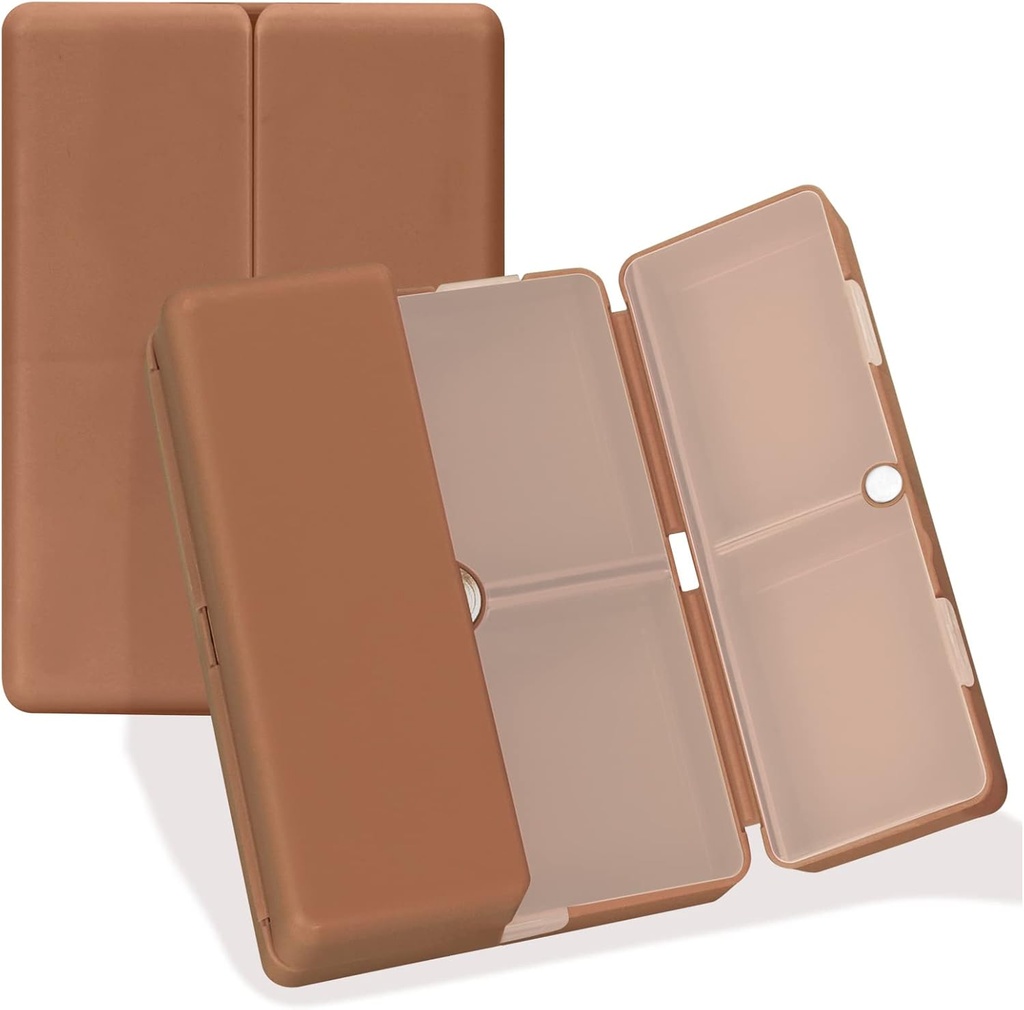 FYY Daily Pill Organizer, 7 Compartments Portable Travel Pill Case, [Folding Design] för Purse Pocket för att hålla vitaminer,Cod Liver Oil, tillägg och Medication-Brown