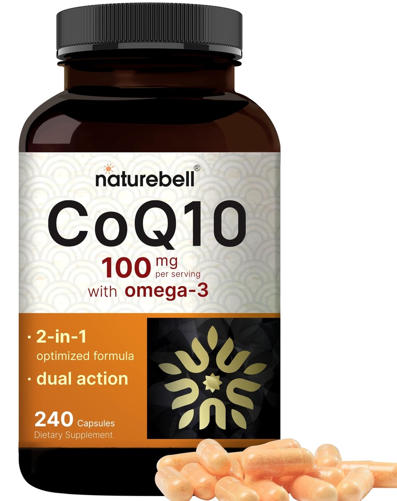 NatureBell CoQ10 100mg Omega 3, 240 kapselia Stable High Absorptiolomake ...