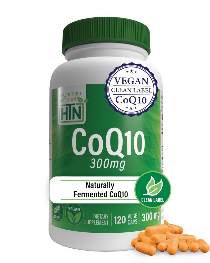 Health Thru Nutrition CoQ-10 300mg - 120 kapselia ... Korkea teho Ubikinoni Coenzyme Q10 ... tukee solujen energian ja hapettumisen estoa...