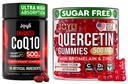 Quercetin med Bromelain & CoQ10 500mg Bundle - 120 Coenzyme Q10 Softgels + 60 Sugar-Free Quercetin Gummies med Zink, Vitamin C & D3 - Immune, Heart & Energy Support - USA Made Supplements