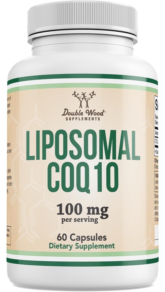 Liposomal CoQ10-lisä antioksidantti- ja energiatukea varten (100 mg/annos, 60 päivän toimitus), kolmannen osapuolen testaama, vegaaninen turvallinen, ei-GMO-yhdistetty kaksinkertainen puu