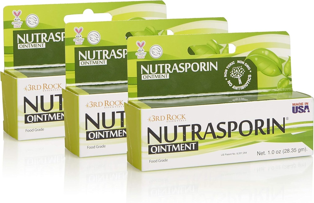 3rd Rock Essentials | Nutrasporin Silver Ointment | Non Toxic Petroleum Free Non Antibiotic First Aid Ointment | All Natural Personal Care (1,0 oz | 3 Pack)