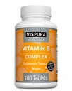 B-vitamiini, 180 vegaanitablettia, kaikki B-vitamiinit mukaan lukien B12, B1, B2, B3, B5, B6, B7, B9, Foolihappo, stressiin, energiaan ja terveeseen immuunijärjestelmään*, luonnollinen lisä ilman lisäaineita