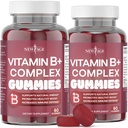 NEW AGE Vitamin B Complex Gummies med vitamin B3, B6 och B12 - med Biotin, Folic Acid & Vitamin C - Gluten-Free, Vegan, Made in USA! (120 greve av 2)