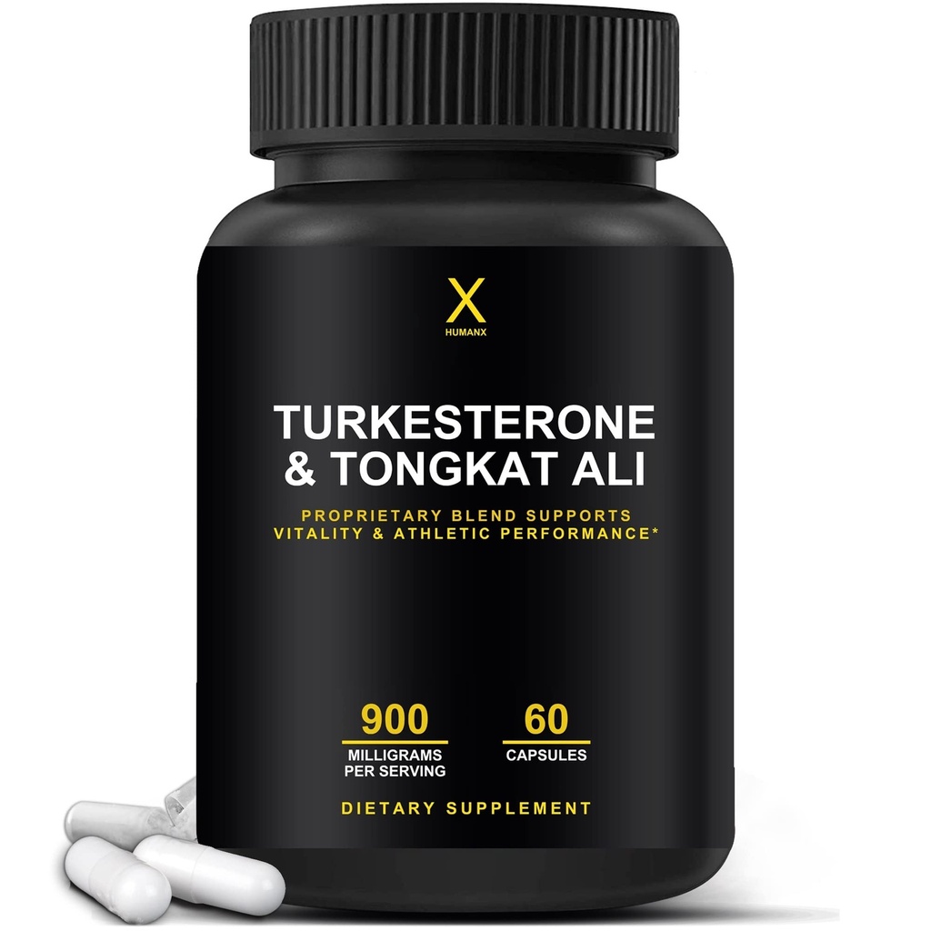 HUMANX Turkesterone & Tongkat Ali 900mg - Tukee energiaa, kestävyyttä ja lihasten hyödyntämistä ja kasvua - Turkesterone täydentää - Tongkat Ali Supplement - Long Jack Extract (Eurycoma Longifolia)