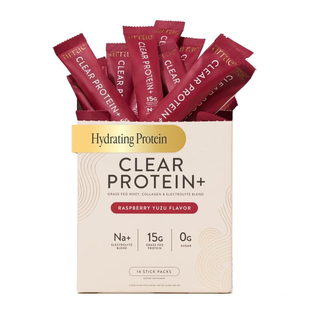 Arrae Clear Protein – Natural Protein Supplement, Smooth Texture, lätt att mixa, 14 portioner, ren formel med elektrolyter