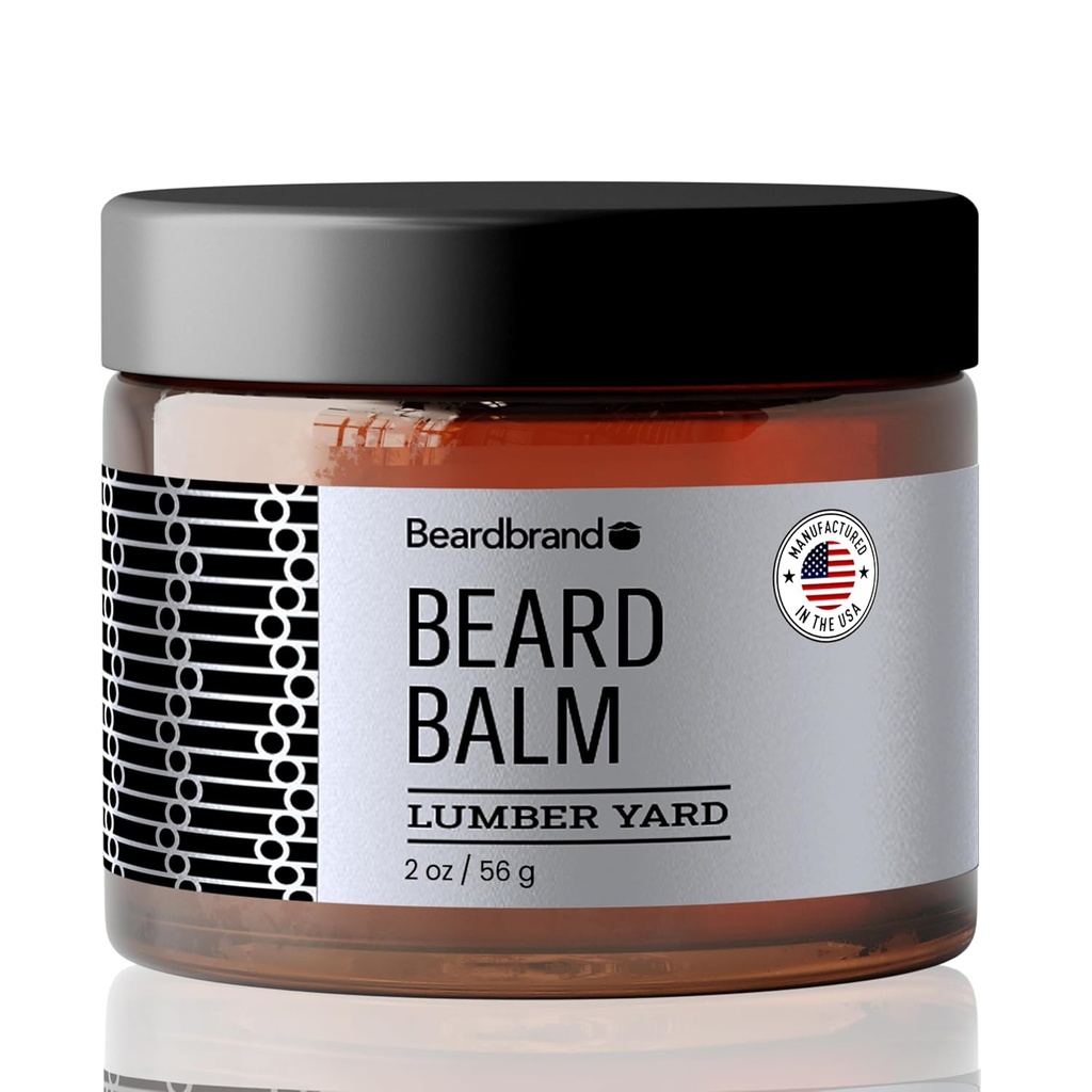 Beard Balm för män - Utility Balm Travel Pack - Stöder tjockare skägg, Lumber Yard Scent, naturliga ingredienser smör minskar torrhet och förbättrar utseende - 2 oz