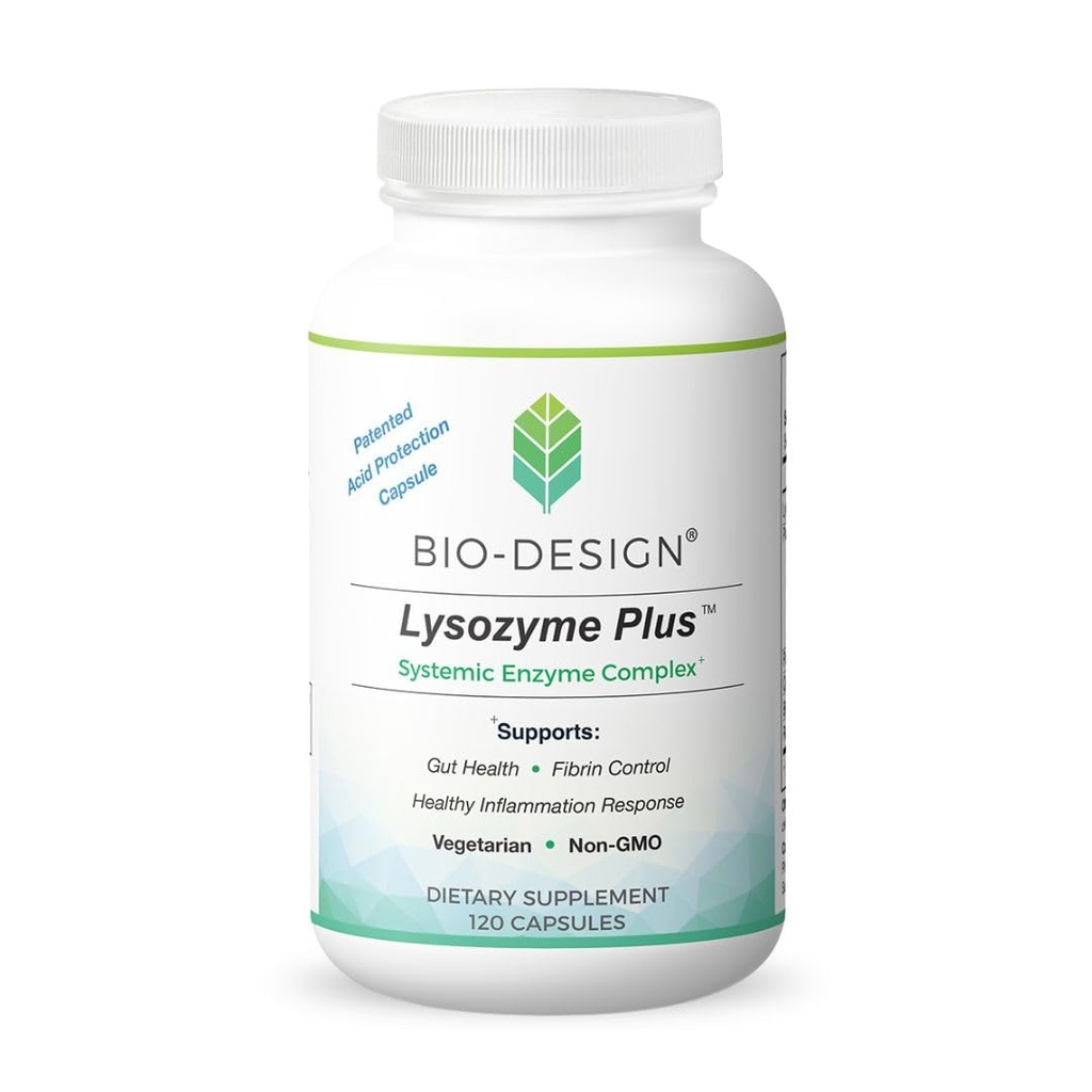 Lysozyme Plus Systemic Enzyme Complex - Broad Spectrum & Erittäin aktiivinen kasvissyöjä Enzymes - tukee Gut Health, Fibrin & Tulehdusten valvonta - 120 kapselia