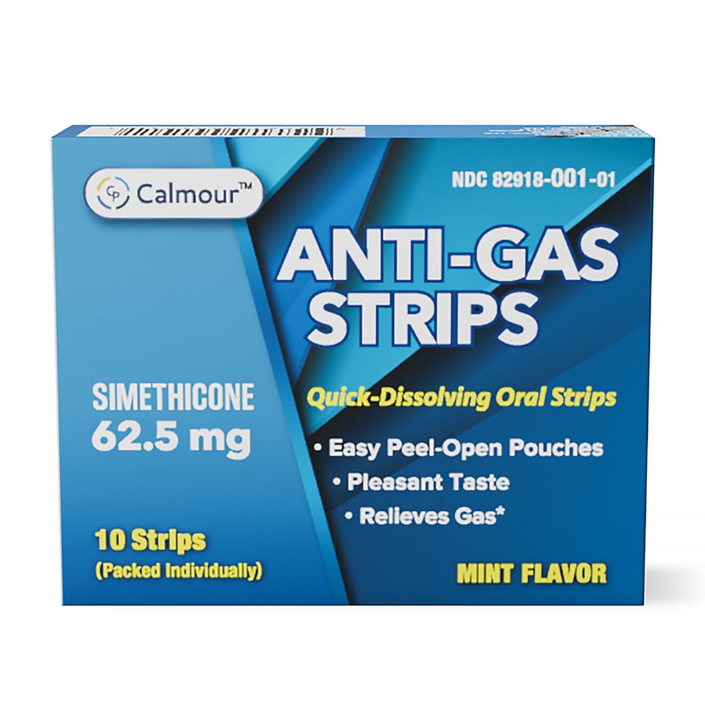 Anti Gas Relief 10 nauhat ... Mint Flavor Oral Disolveable Antibloating Relief nauhat ...Rapid Gas Relief aikuisille...
