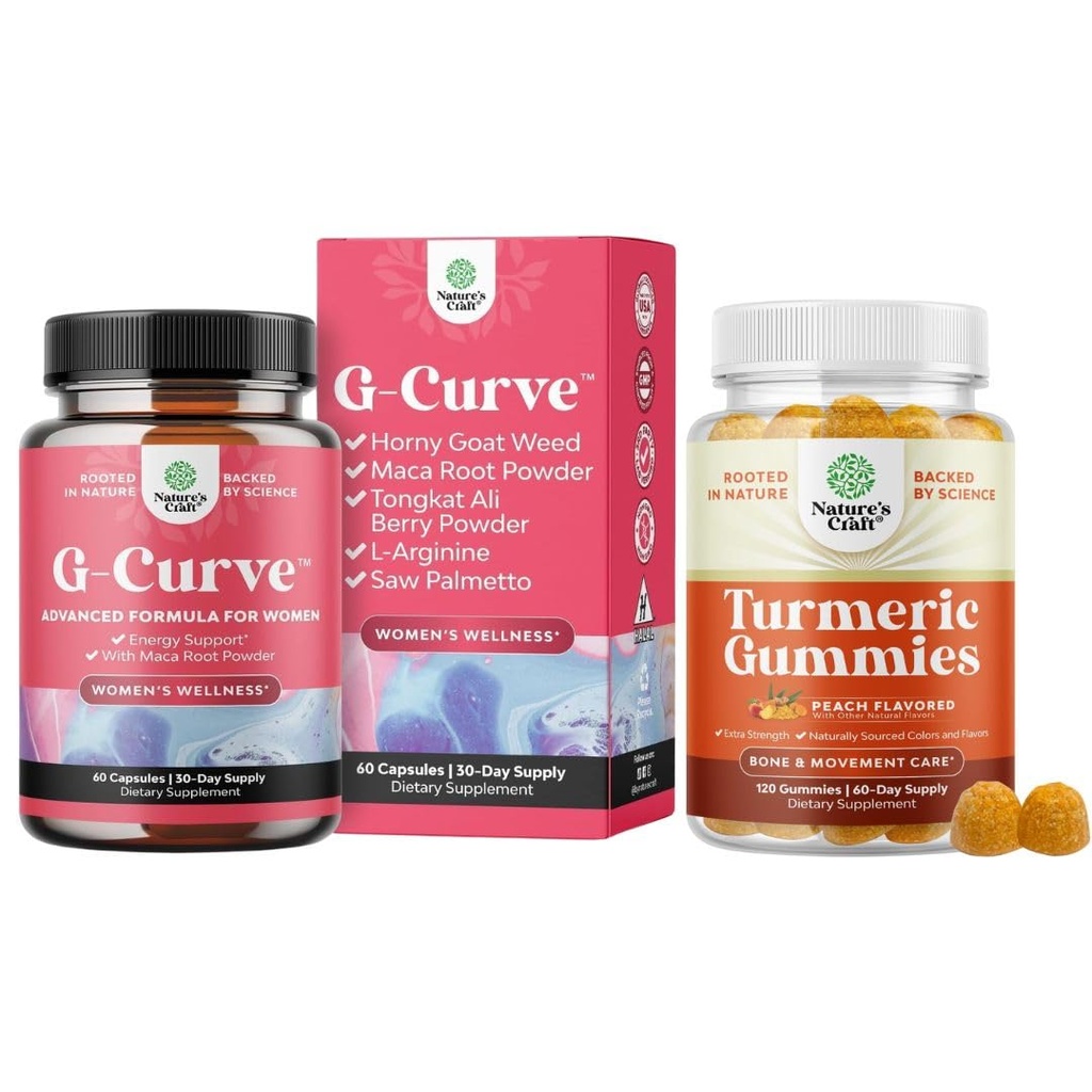 Bundle of G-Curve Butt and Breast Enhancement Pills - Herbal Enhancer kan stödja kroppskulpterande kurvor och gummies för vuxna Peach smak - extra styrka gemensamma stöd Gummies