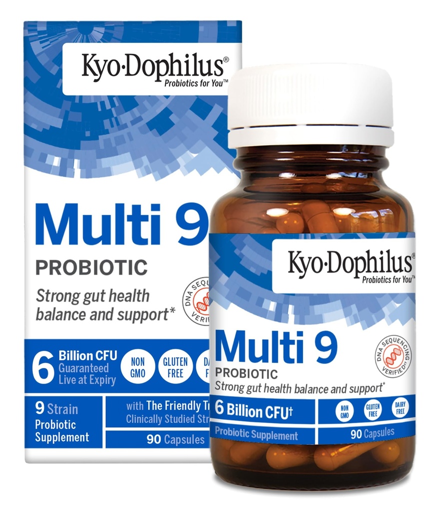 Kyo-Dophilus Multi 9 Probiootti, Vahva Gut Health Tasapaino ja tuki*, 90 kapselia