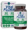 Vital Planet - Vital Flora Aikuiset Yli 50 Daily Probiootti 60 miljardia PMY, 60 Diverse kanta, 7 Organic Prebiootit, Immunosupport, Kaasu, Digestiivinen terveys Probiootit naisille ja miehille, 30 kapselia