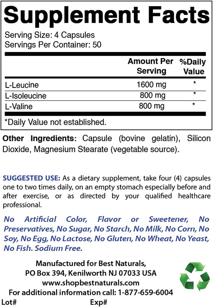 Best Naturals BCAA 3200mg & B- 100 Complex