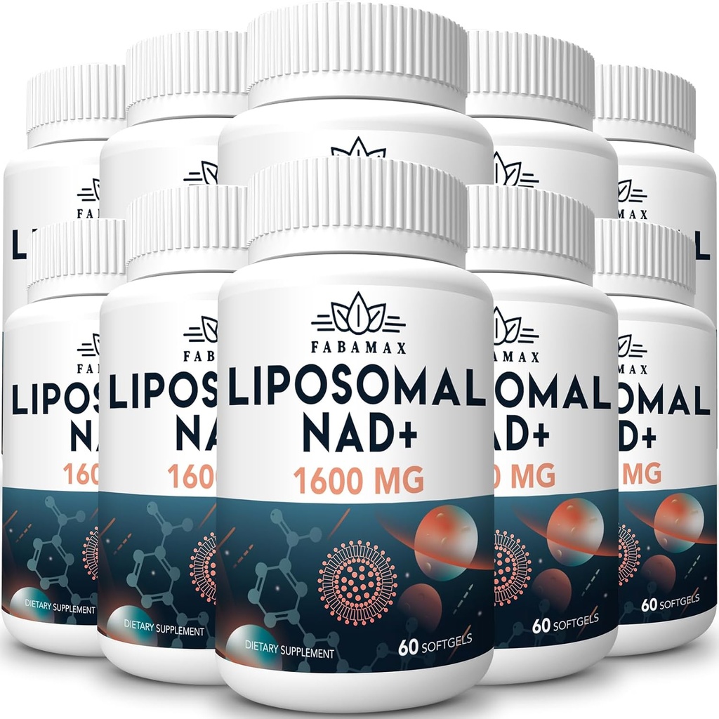 1600 mg liposomaalinen NAD-lisä, 98% puhdasta NAD+-lisäainetta, ylivertainen imeytyminen, vaihtoehto Nikotinamidi Ribosidille tai NADH: lle NAD+: lle vanhenemisen varalta, energia, pitkäikäisyys, 600 Softgelia