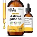 Wild & Organic Ashwagandha Liquid Drops - rauhoittava Ashwagandha juuriuute rentoutumista varten - 1-kuukautinen tarjonta - kasviperäisten lisäravinteet naisille ja miehille - Vegaani, sokeri & alkoholiton Tincture - 2 fl oz