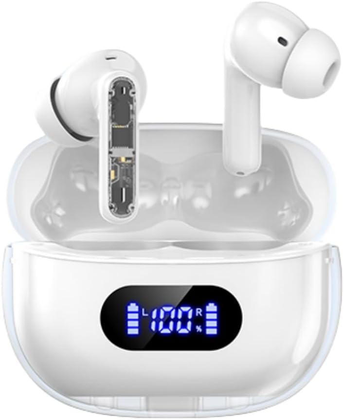 Langattomat korvakorut P1 PRO, kuulokkeet langaton Bluetooth kuulokkeet selkeä puhelu Mics korvanuket, mukava Fit, IPX7 vedenpitävä pitkä paristoelämä, 30H Leikkiaika urheiluharjoittelu