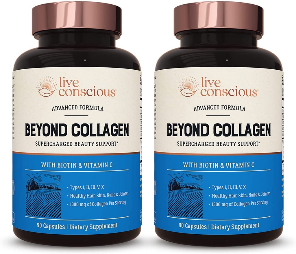 Live Conscious Beyond Collagen Multi Collagen Capsules - Tyypit I, II, III, V & X