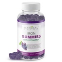 Järn Gummies med vitamin C för vuxna och barn - Tuggbart järntillskott för järnbrist Anemi, Red Blood Cell Support, energi, immunfunktion, hjärnhälsa, Max Absorption, Grape Flavor, Vegan