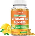B2-vitamiini Gummies Riboflaviini 400 mg täydennys miehille ja naisille - puhdas magnesium, Ashwagandha, CoQ10, Omega 3, B12-vitamiini - Migreeni Relief & Energy, Hermosto tuki - sokeriton, 60