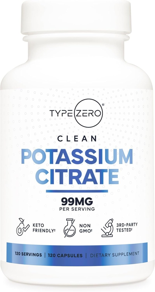 Tyyppi Zero Kaliumsitraatti (99 mg, 120 kapselia) - Gluteeniton, ei-GMO