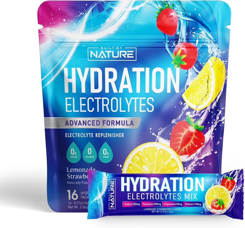 Elektrolyyttejä Powder Hydration Packets ... Recovery Drink Mix with Sodium, Kalium, Magnesium, Kalsium, C-vitamiini ja sinkki ...
