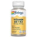 SOLARAY Vitamin D3 K2 - Bone Health och Immune Support Supplement - med 5000 IE Vitamin D som VIT D3 och 50 mcg Vitamin K2 som Menoquinone MK7, Made Without Soy, 60-Day garanti, 60 Serv, 60 VegCaps