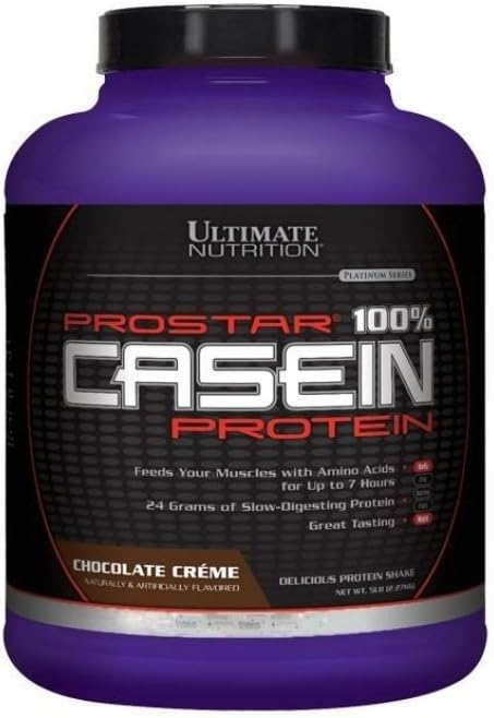 Ultimate Nutrition Prostar Micellar ja Hydrolyzed Casein Protein Powder - Fat Free Yöpymisen lihasten kasvu ja elpyminen BCAAs, 5 punta, suklaa