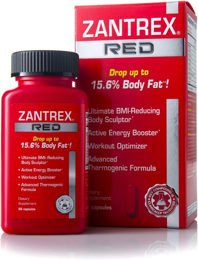Zantrex Red Fat Burner & Aktiivinen energia Booster täydentää ... tukee kehon kuvanveistämistä, Focus & Treout Performancen lisäämistä 56 kapselia