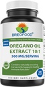 Brieofood Oregano Oil 10:1 uute 500 mg per tarjoilu - sisältää luonnollisesti kirvelee Carvacrol - Terve Immuunifunktio - 180 Softgels