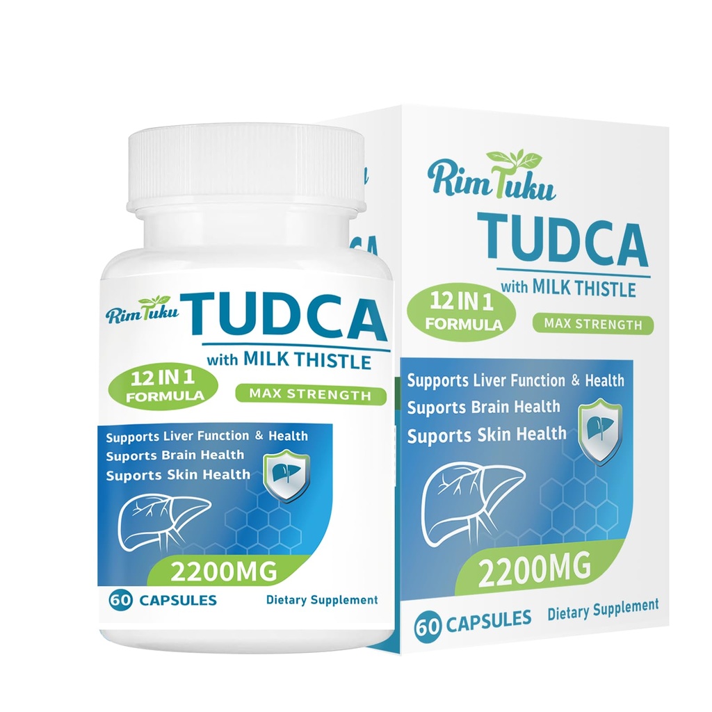 2200MG TUDCA täydentää maito Thistle 12-in-1 Formula Liver Support, Bile Salts täydentää maksan Cleanse & Detox, Bile Flow & Sappirakko Tuki 60 kapselia