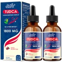 TUDCA Liver Support Drops 1800mg - Tehokas Liver Supplement Bile Salts, NAC, Schisandra ja Voikukka, Liver Detox & Repair - Fast-Absorbing, sokeriton, alkoholiton 4 Fl.Oz