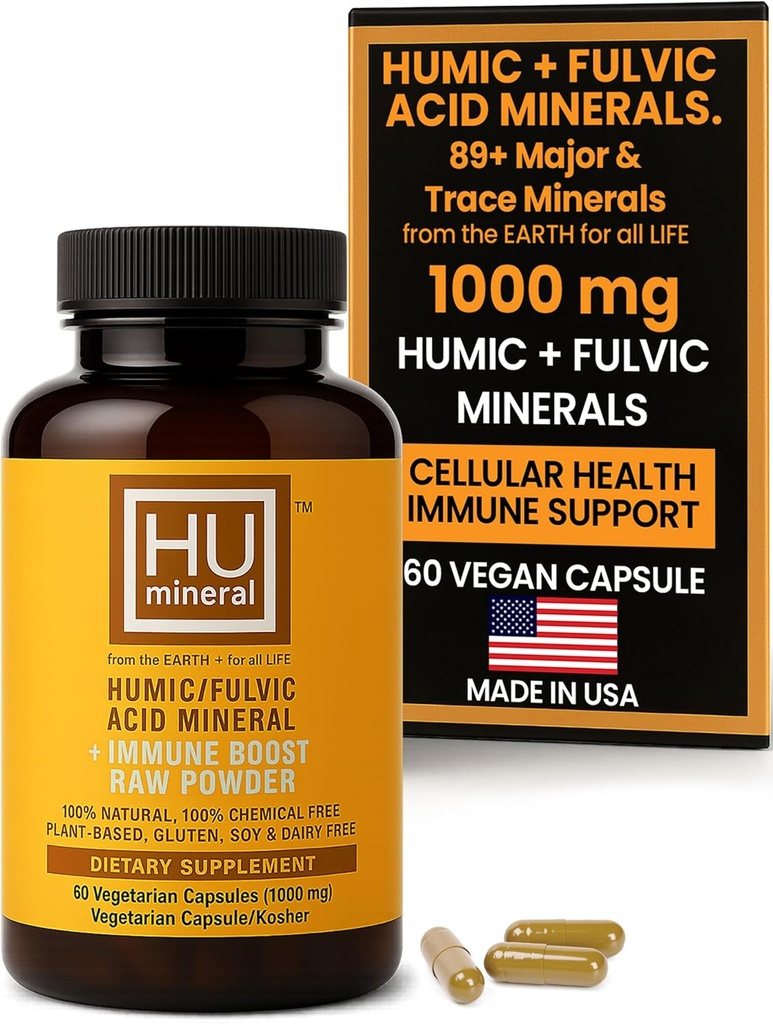 Luomu Kasviperäistä happoa Fulvic- lisäravinne, jossa on fulvic- Humic Mineral Blend - sekoitus detoxille ja Imeytyminen 60 lla