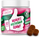FlavCity Naisten Multivitamiini Gummy - Päivittäin Multivitamiini Gummies naisille - Premium-vitamiinit, Minerals & Prebioottikuitu - Ei ruokosokeria tai siemenöljyjä - Organic Wheatgrass, Moringa & More (90 Gummies)