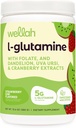 Wellah L-Glutamiini Powder Mansikka Kiivit (50 tarjoilua) - 5g L-Glutamiini Per Serving, makeutettu Stevia