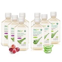 AloeCure Organic Aloe Vera Juice - 8 Bottle Sample Pack - Grape och naturlig smak, 8x500ml