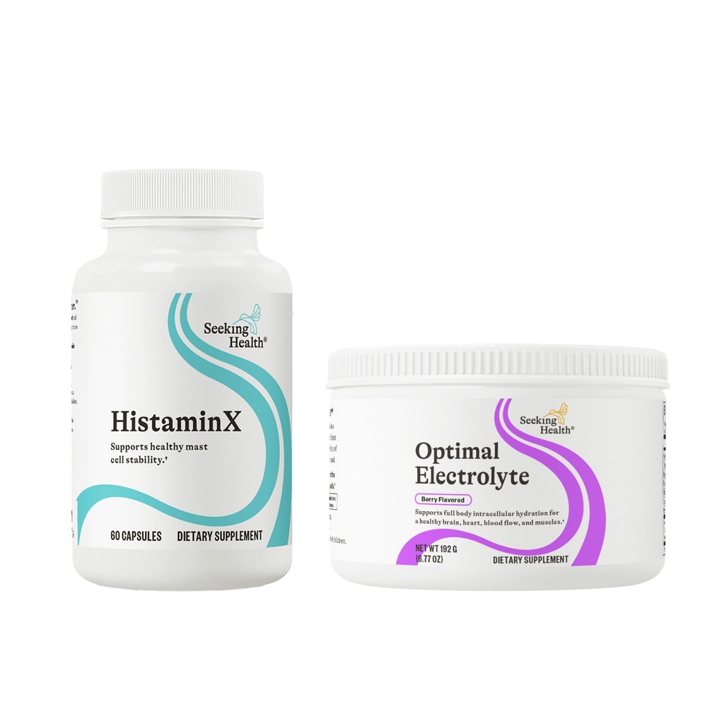 HistaminX & Optimal Electrolyte: Quercetin, Bioflavonoidit Immuuni & Histamine Balance + Electrolyte Powder, Berry (60/30 Servings)