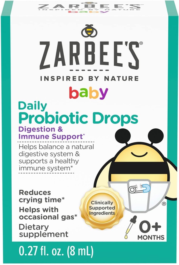 Zarbeen vauvaprobiootit, päivittäiset digestiiviset ja immunosupport, vastasyntyneet ja uudemmat, 0,27 Fl Oz