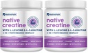 NativePath Creatine Monohydratpulver med L-Leucine & L-Carnitine - Muscle Building Supplement för män och kvinnor - 30 portioner (Pack of 2)