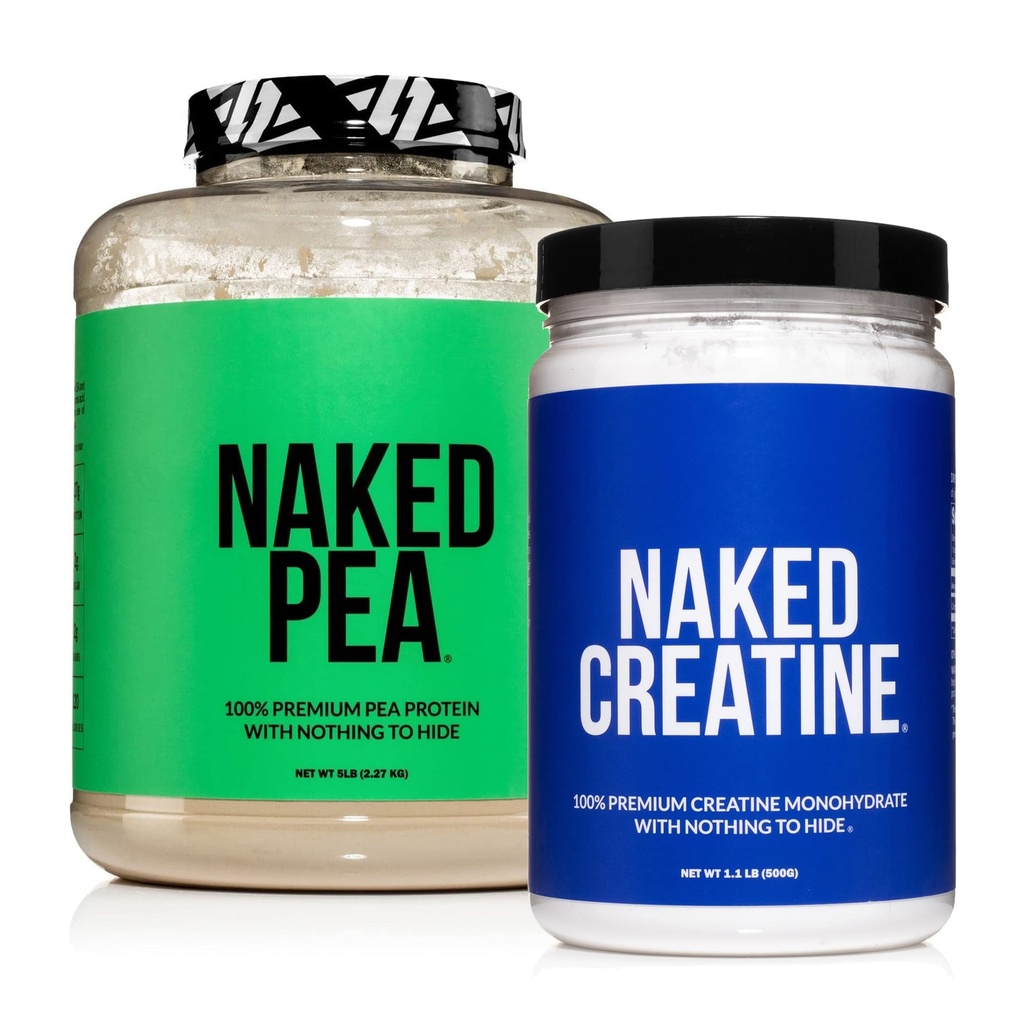 NAKED Vegaani lihasten kasvu ja Recovery Bundle Creatiini ja 5LB makuton herne