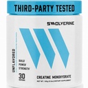 Swolverine Creatiini Monohydraatti Powder - 5g Micronized Creatiini, kolmannen osapuolen testattu, yksi-ingredient, tukee lihasvoimaa, teho, Recovery & High-Intensity Performance, 30 tarjoilut, makuamaton